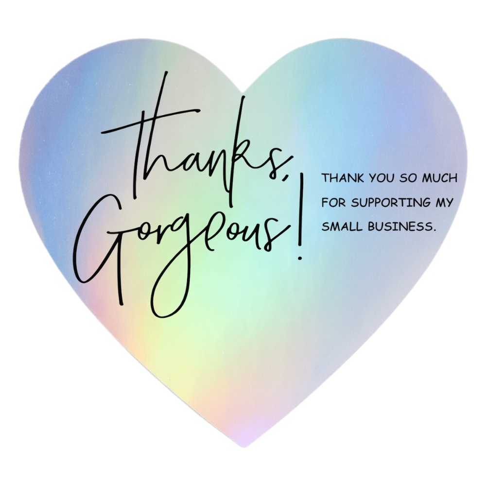 100 Thank You Stickers | Thanks Gorgeous | Small Business Packaging stickers new